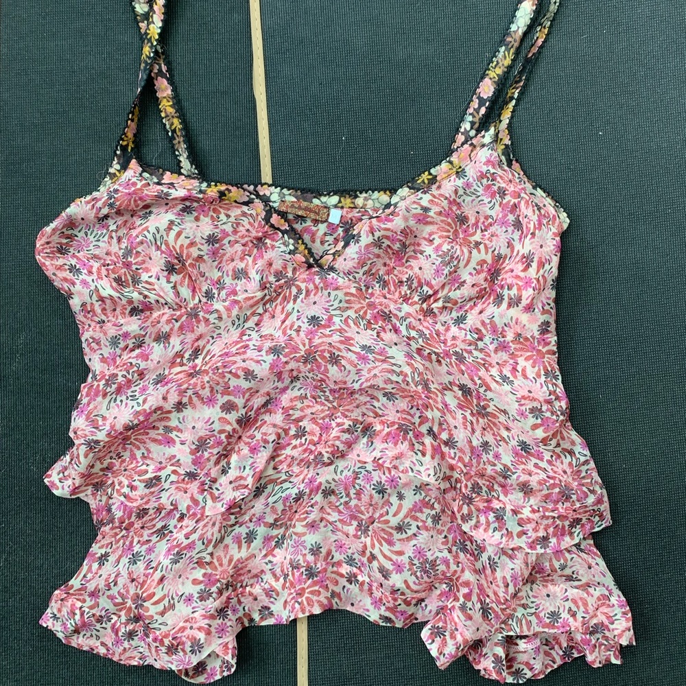 Pink floral shirt